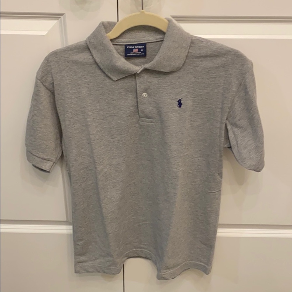 Men’s Polo Sports Gray Collared Shirt Size Medium
